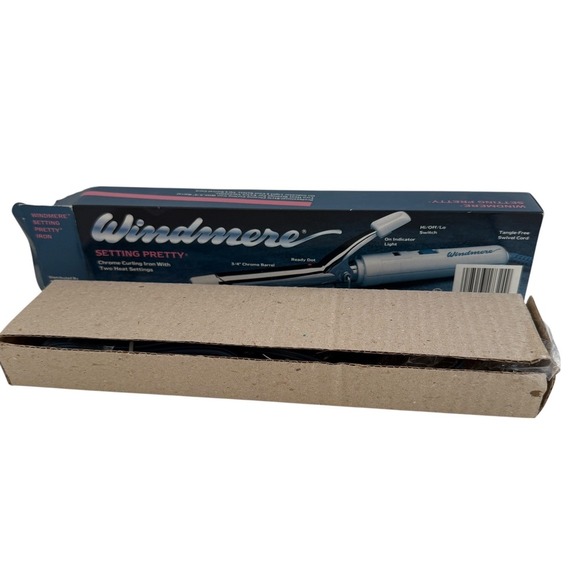 Windmere Setting Pretty Chrome Curling Iron 3/4 Inch Barrel 2 Heat Settings - Picture 11 of 14